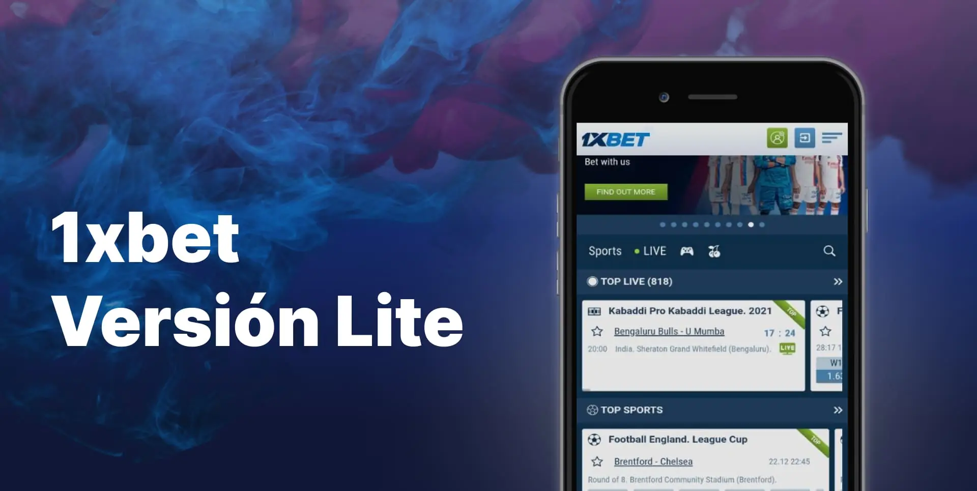 Versión Lite de la plataforma de apuestas deportivas 1xbet